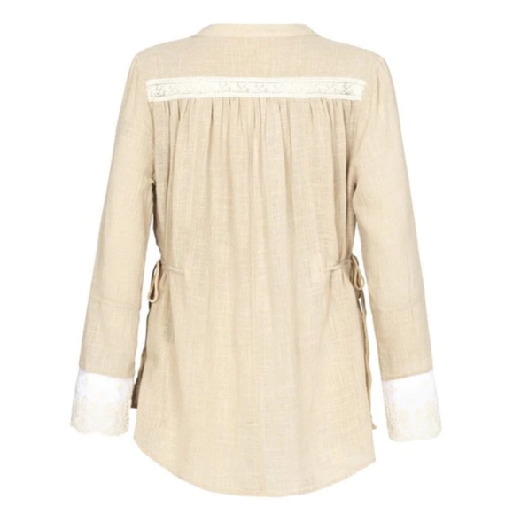 NWT Paloma Blouse XXS Spell Designs Neutral Linen natural buttondown top shirt - Picture 6 of 16